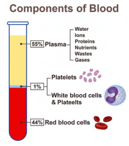 A chart showing the different cells measured in a Complete Blood Count (CBC) test, key to understanding your CBC results.